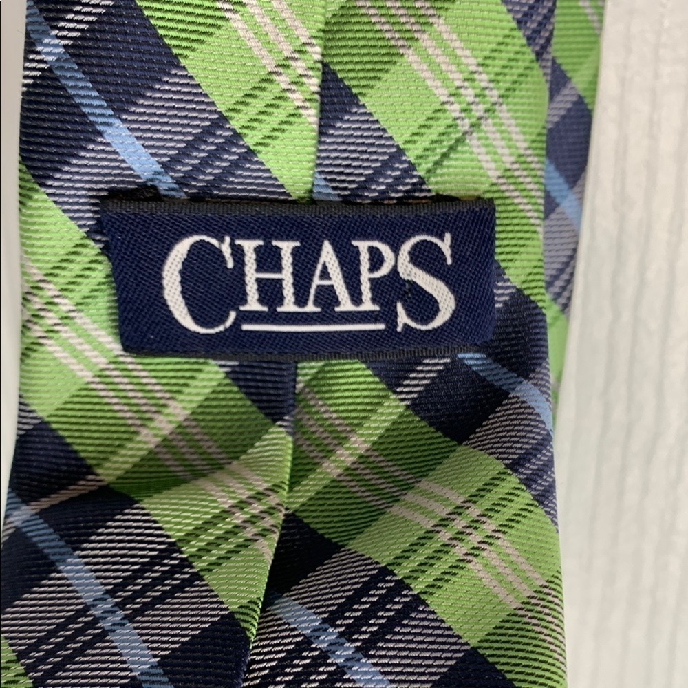 Chaps Green and Blue Plaid Boy’s Neck Tie Classic Accessories - Picture 5 of 9
